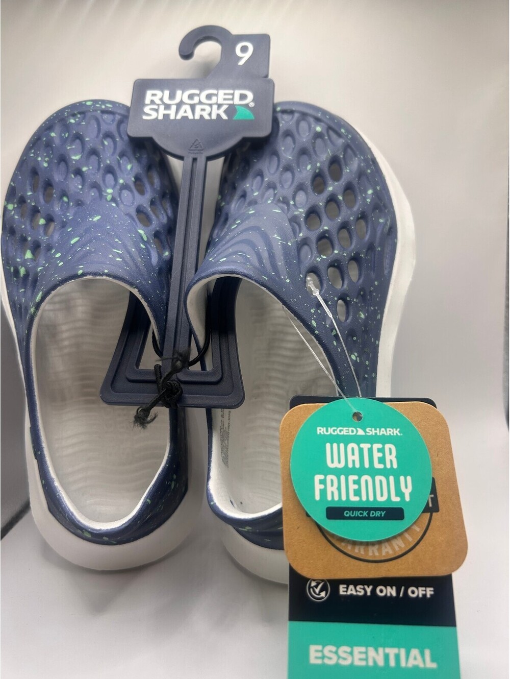 Rugged Shark Koi Fish Slip-On EVA Water Shoes Navy Speckled Kids Size 5 NWT